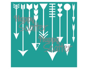 Arrows Stencil, Which Way Arrows 6x6" Stencil, 6x6 Stencil, Mixed Media Stencil, Scrapbooking Stencil, Fabric Stencil, Cardmaking Stencil