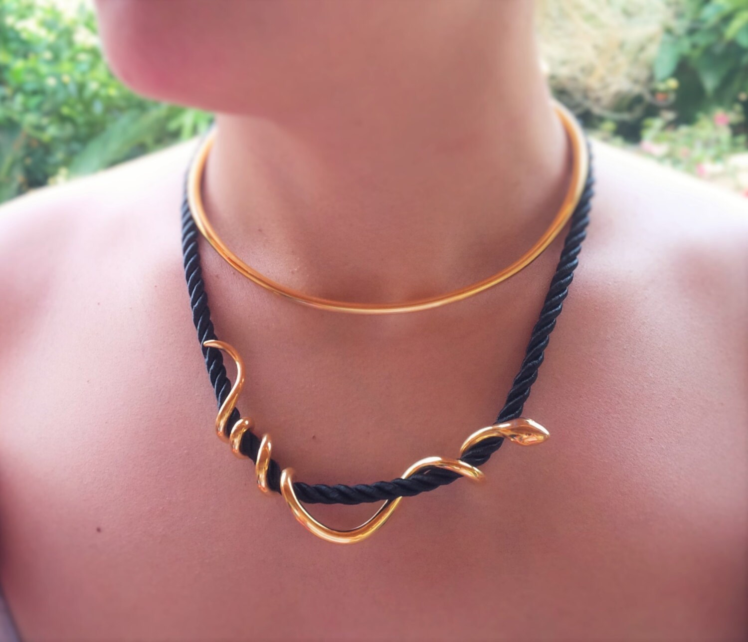 Rope wrapped Snake necklace '' Ofis