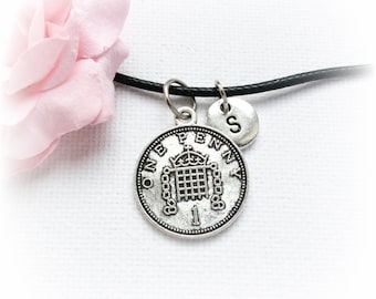 Lucky Penny Necklace, Lucky Penny Jewellery, Lucky Penny,Charm Jewelry, Personalised jewelry, , handmade necklace,SPLCINLP1,