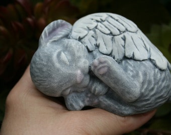 Angel Bunny Statue - Rabbit Angel Memorial - Concrete Garden Statues
