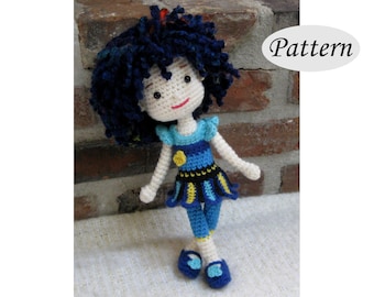 BLUE PANSY - Amigurumi Pattern Crochet Doll Pattern - Tutorial - PDF - Plush Doll Girl