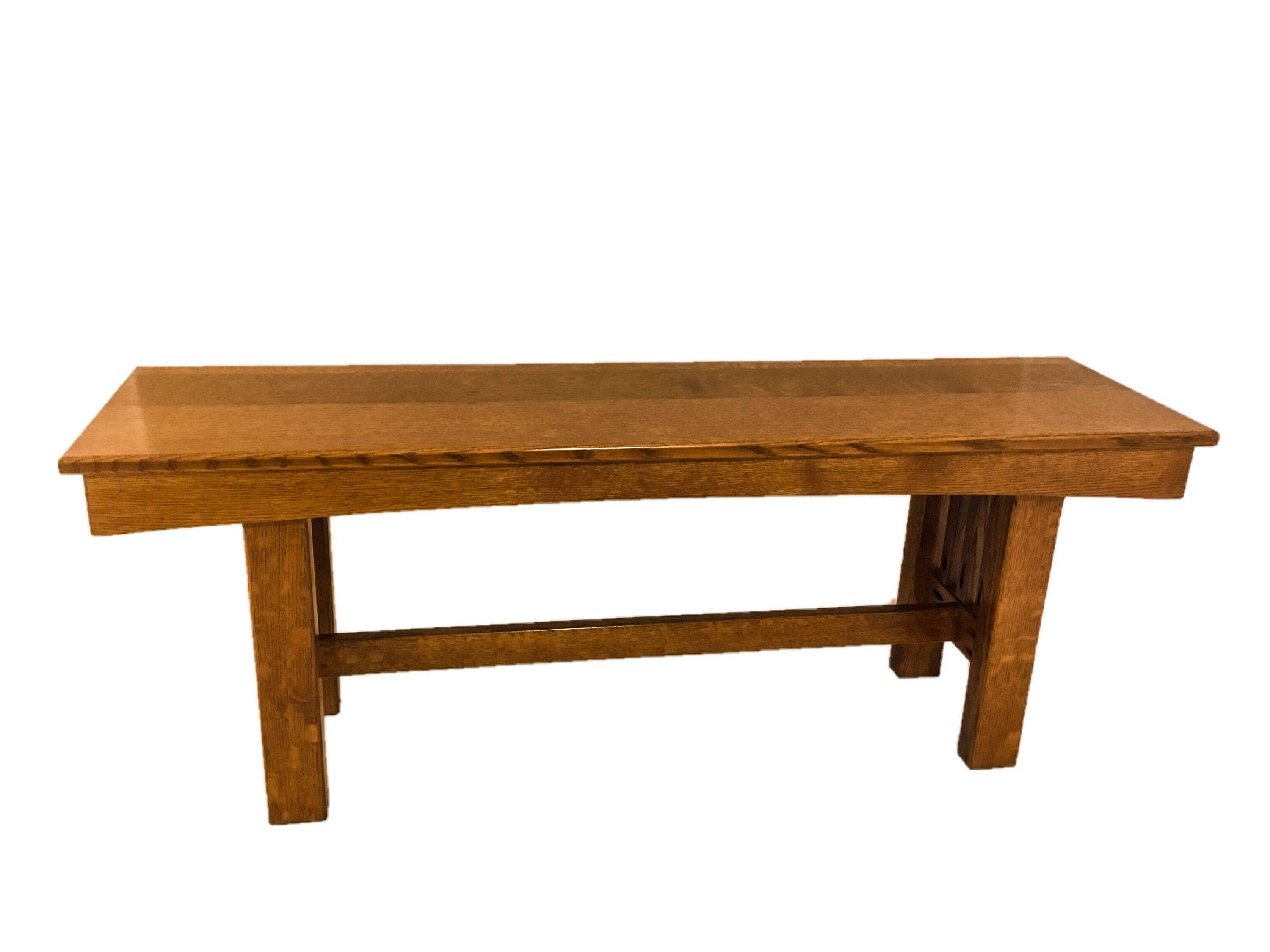 Entryway Bench White Oak Mission Style Amish Dutch Handcrafted