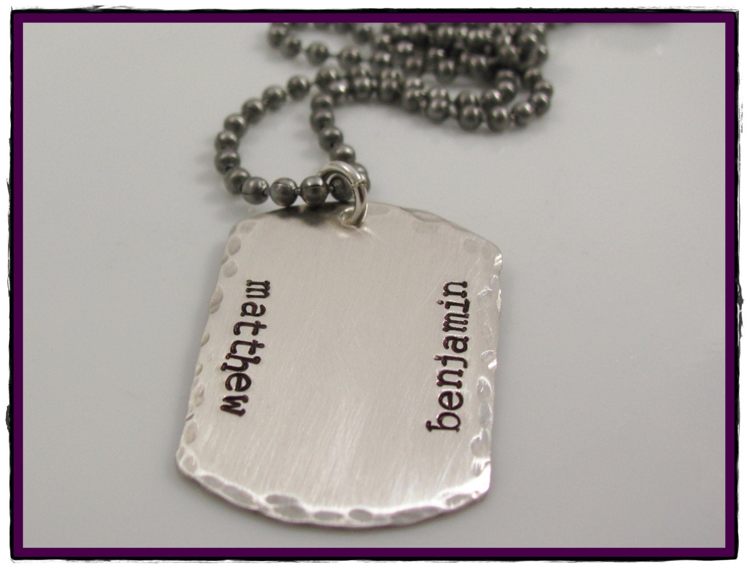 Sterling silver Dog Tag personalized hand stamped for Dad