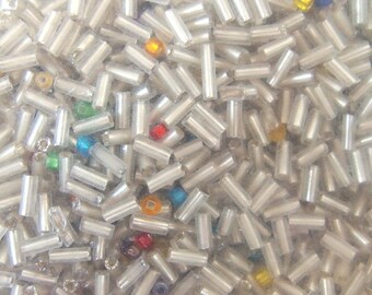 Silver Lined Glass Upcycled 5mm Bugle Beads, 85 gr.