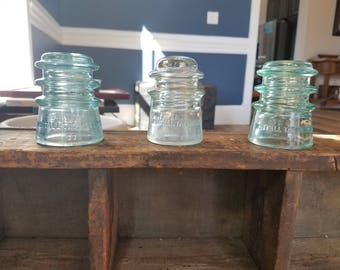 Set of 3- Whitall Tatum Co. Insulators