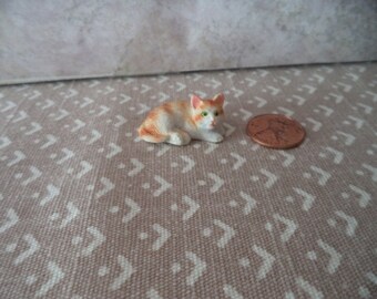 1:12 scale Dollhouse Miniature Orange Tabby