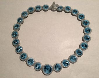 Crystal Circle Beaded Necklace by Lyuda