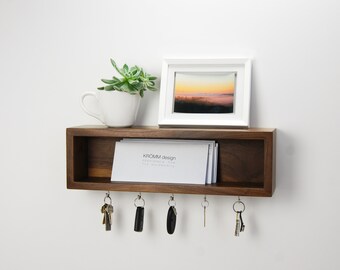 Floating Entryway Organizer / Scandinavian Design Inspired Floating Shelf