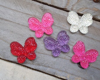 Set of butterflies multicolor craft 3 cm * 2.5 cm