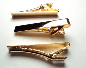 3 pcs. - Gold plated 2" tie bars - tb11