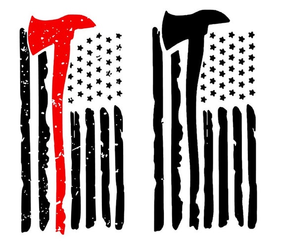 Download Fire Ax American Flag Cutting File Studio 3 SVG Silhouette