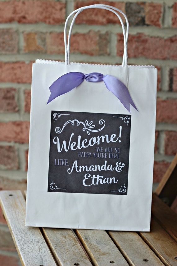 Bridal Favor Bag Stickers, Hotel Guest Bag Label, Wedding