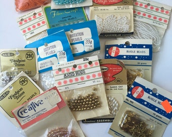 Vintage pearl colorful bead bundle