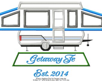 CUSTOM SFancy Applique Pop Up Camper Large