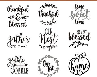 SVG thanksgiving bundle / thankful SVG / farmhouse style / home sweet home Cricut / farmhouse SVG / our nest / farmhouse gather