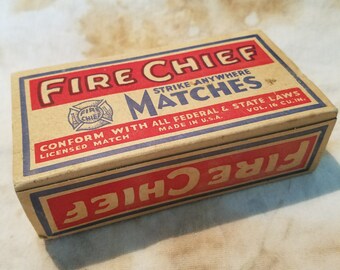 Fire Chief brand kitchen matchbox, full (1940s)