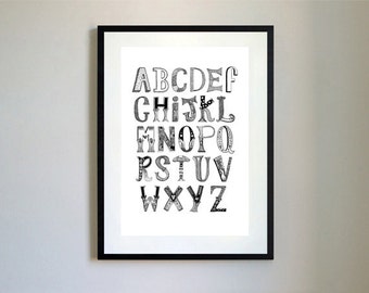 Alphabet Capital Letters Type Print.