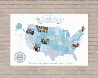 diy photo family vacation map custom photo family travel map usa travel map