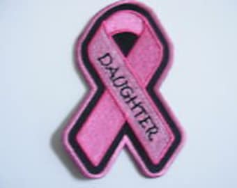 Pink Ribbon Breast Cancer Awareness Patch-DAUGHTER