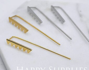 Last- 40% off - 50 Pieces Nickel Free - High Quality Geometric Stainless Steel Stud Earring (SSH02-P)--Clearance Sale