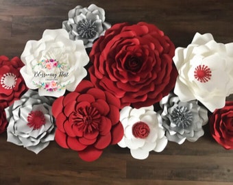 12 Piece paper flower, Backdrop Decor, Nursery Decor, Large Paper flowers