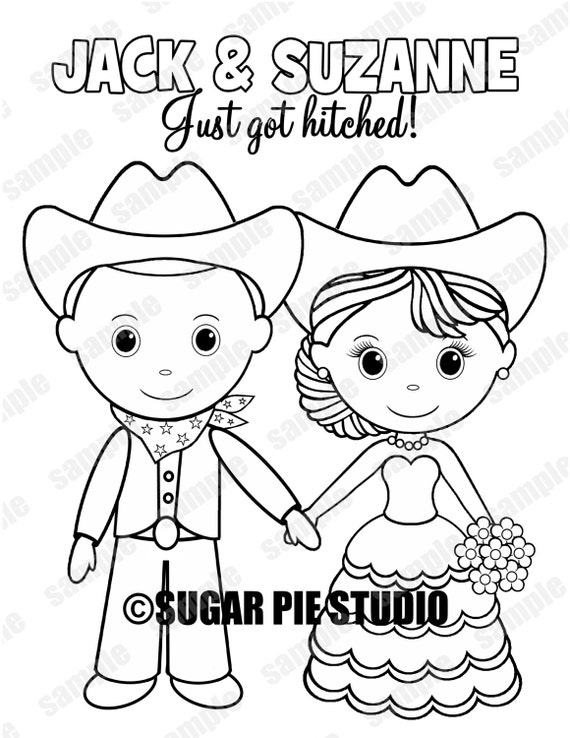 Western Country Cowboy Wedding coloring activity book Western Country Cowboy Wedding coloring activity book