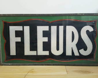 Metal Street Sign - Vintage French - French Enamelware - Enamel Street Sign - Vintage Street Sign - Florist Supplies - Flowers Sign Florist