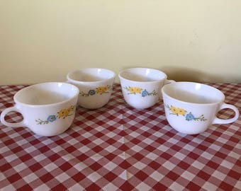 Set of Four Vintage Pyrex Flirtation Coffee Cups