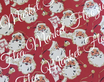 Gift Wrap-Wrapping Paper-Christmas-Children-Retro Santa-Retro-Mid Century