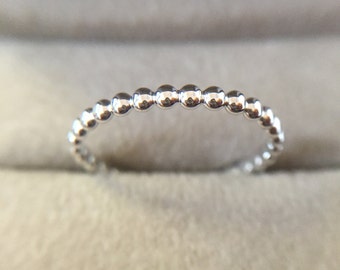 2mm Sterling Stackable Bead Ring Size 7.5