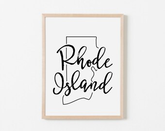 Rhode Island Art. Rhode Island Print. Rhode Island Wall Art. Nursery Wall Art. Nursery Prints. State Wall Art. Rhode Island Nursery.