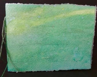 Decoupaged Covered, Hand-Bound, Blank Watercolor Paper Journal 4"x 6"