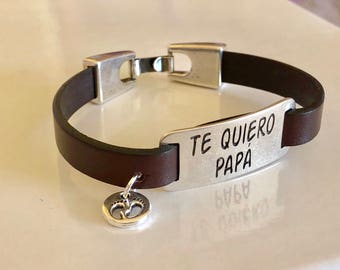 Daddy bracelet, papa leather bracelet, bracelet leather father