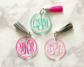 Monogram Keychain with Tassel