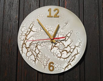 Rustic wall clock unique wall clock art clock modern clock mid century clock cottage chic wall decor new home gift clock large wall clock