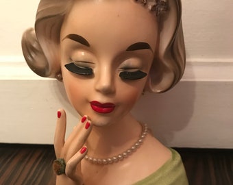 Rare "Trimont Ware" Japan Lady Head Vase Headvase