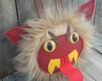 Stuffed monster, Krampus, Krampus plush, plush Krampus, stuffed animal, monster, Krampus monster