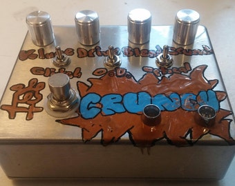 Time Box Crunch Distortion Synthesizer Guitar / Bass Pedal circuit bent theremin