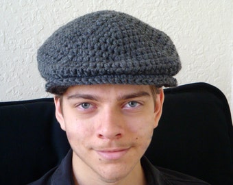 Men's Newsboy Cap, Newborn, Baby, Toddler, Child and Adult sizes, Irish Donegal Cap, Newsboy Hat, Crochet Hat