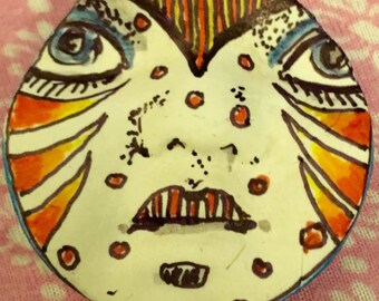 clay face jewelry craft supplies mask handmade spirit woman mask polymer findings doll parts head mask stripes tribal
