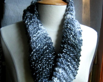 Black and White and Grey All Over Neck Warmer Cowl