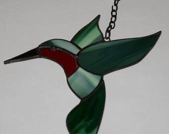 Stained Glass Hummingbird Sun Catcher