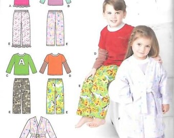 Childrens Pajamas, Sleepwear, Size 4 Thru 8, New Simplicity Pattern 1573