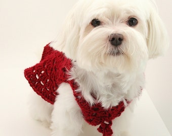 PDF DIGITAL PATTERN:Crochet Dog Clothes Pattern,Dog Pattern,Dog Sweater Pattern,Crochet Puppy Clothes Pattern,Red Dog Clothes,Dog Sweater