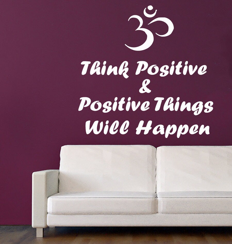 Om Sign Wall Decals Life Quotes Think Positive And Positive
