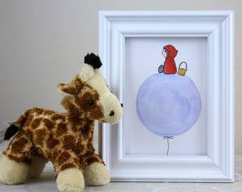 Little Red Riding Hood Nursery Watercolor