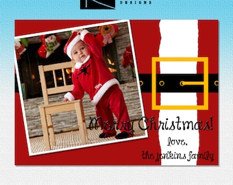 Santa Christmas photo card - printable download