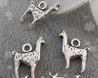 20pcs Antique Silver alpaca Charms pendants jewelry findings Alloy animal Charm 13*17MM