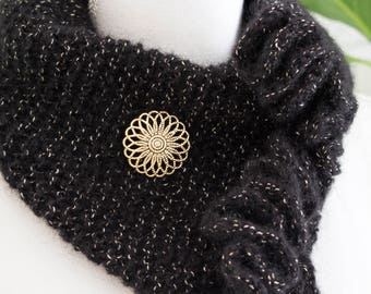 Black and Gold Cowl Scarf