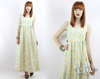 Handmade Hippie Dress Festival Dress 1970s Dress 70s Dress Handmade Dress Vintage 70s Floral Dress Boho Dress Maxi Dress Hippy Dress